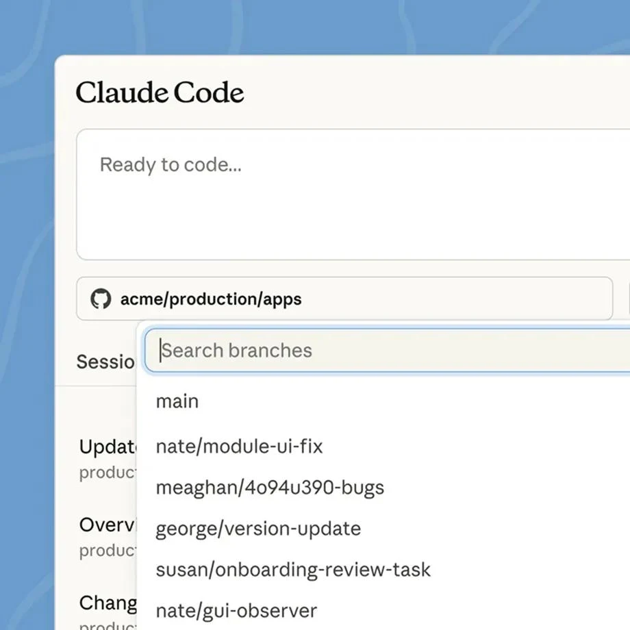 Claude Code 세션을 브라우저에서 이어받은 화면